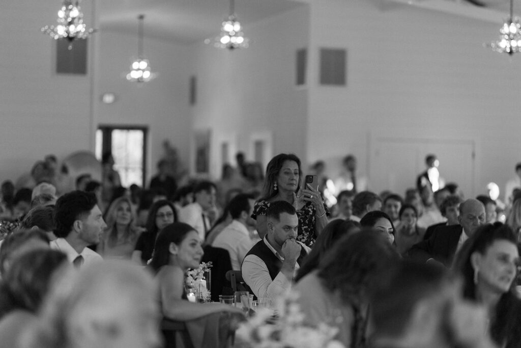 candid wedding reception guests