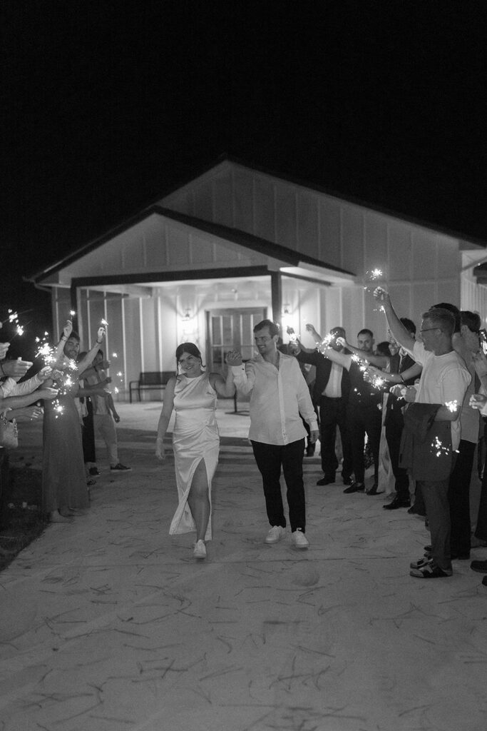 sparkler exit at heron hill, south carolina wedding venue