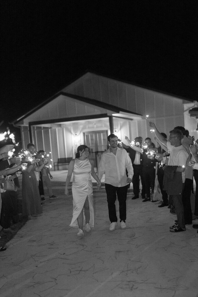 sparkler exit at heron hill, south carolina wedding venue